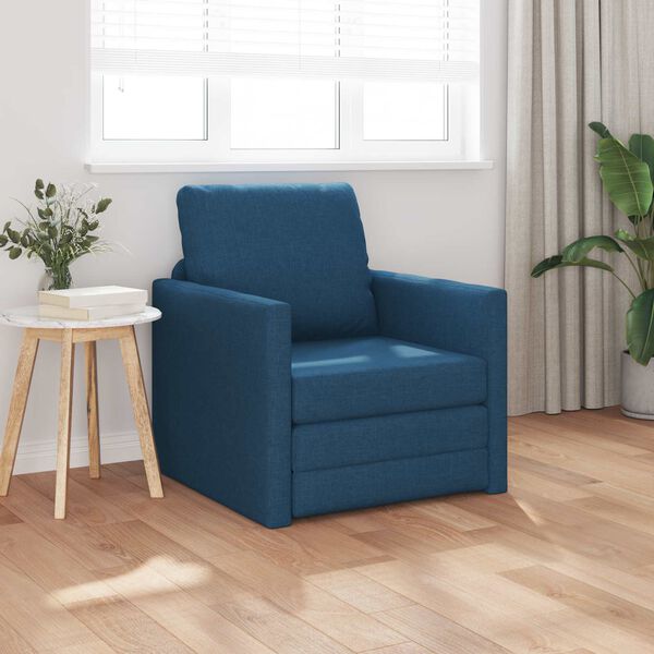 vidaXL Canap&eacute;-Lit 60cm Bleu tissu