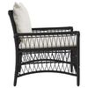 vidaXL Chaise de jardin avec coussin Noir 73 x 61 x 77 cm polyrotin