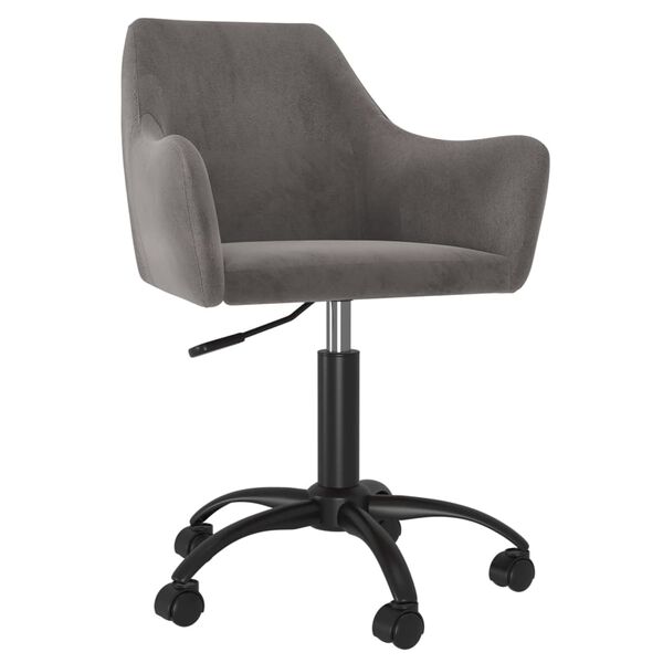 vidaXL Chaises pivotantes &agrave; manger lot de 4 Gris fonc&eacute; Velours