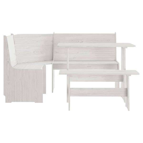 vidaXL Ensemble &agrave; manger REINE 3 pcs blanc bois de pin massif