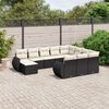 vidaXL Salon de jardin 11 pcs avec coussins noir r&eacute;sine tress&eacute;e