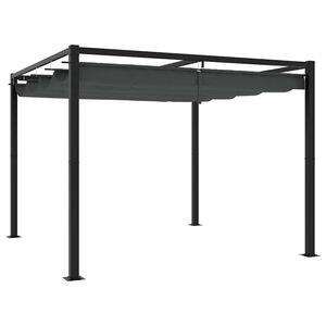 vidaXL Tonnelle de jardin avec toit r&eacute;tractable anthracite 3x3 m acier