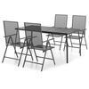 vidaXL Ensemble &agrave; manger de jardin 5 pcs anthracite acier