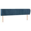 vidaXL T&ecirc;te de lit avec oreilles Bleu fonc&eacute; 183x23x78/88 cm Velours