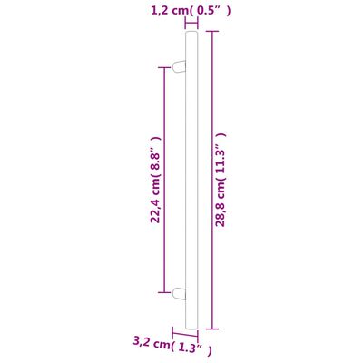 vidaXL Poignées d'armoire 5 pcs bronze 224 mm acier inoxydable