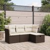 vidaXL Salon de jardin 4 pcs avec coussins marron r&eacute;sine tress&eacute;e