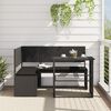 vidaXL Canap&eacute; de jardin avec table et coussins en forme de L noir