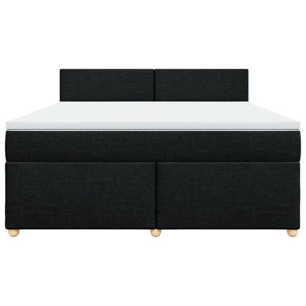 vidaXL Sommier &agrave; lattes de lit avec matelas Noir 180x200 cm Tissu