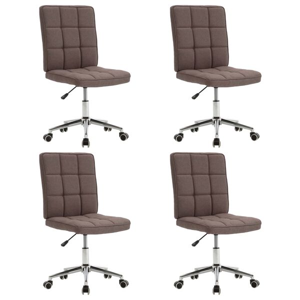 vidaXL Chaises &agrave; manger lot de 4 taupe tissu