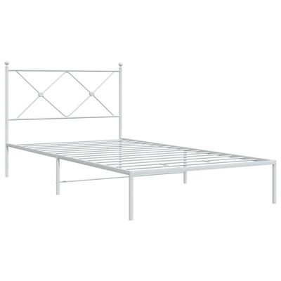 vidaXL Cadre de lit métal sans matelas et tête de lit blanc 100x200 cm