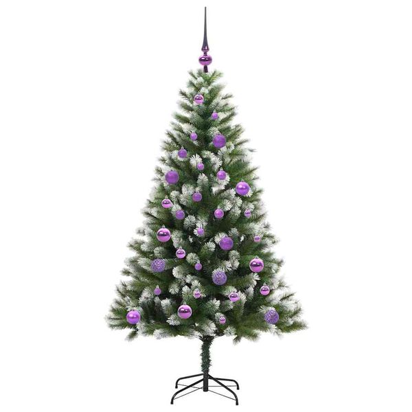 vidaXL Sapin de No&euml;l artificiel &agrave; charni&egrave;re avec neige en flocons