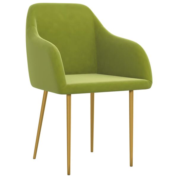 vidaXL Chaises &agrave; manger lot de 6 vert clair velours