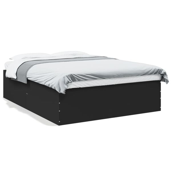 vidaXL Cadre de lit sans matelas noir 150x200 cm