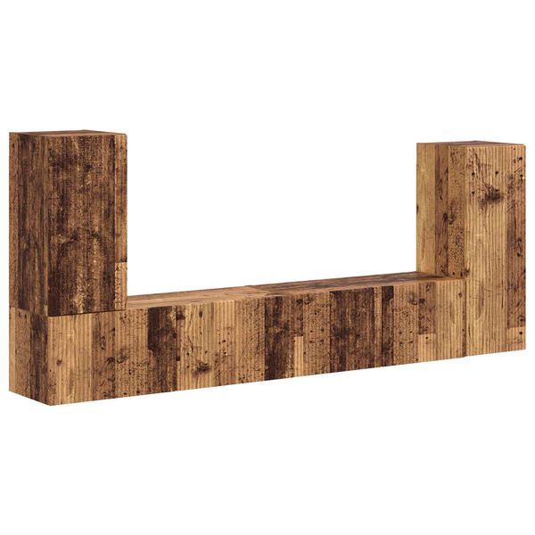 vidaXL Ensemble meuble TV 4 pcs Bois Ancien Bois d'ing&eacute;nierie