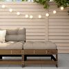 vidaXL Repose-pied de jardin et coussin marron miel bois de pin massif
