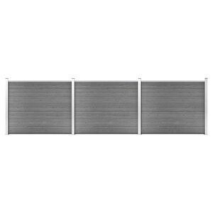 vidaXL Ensemble de panneau de cl&ocirc;ture WPC 526x146 cm Gris