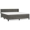 vidaXL Sommier &agrave; lattes de lit et matelas Gris fonc&eacute; 160x200cm Velours
