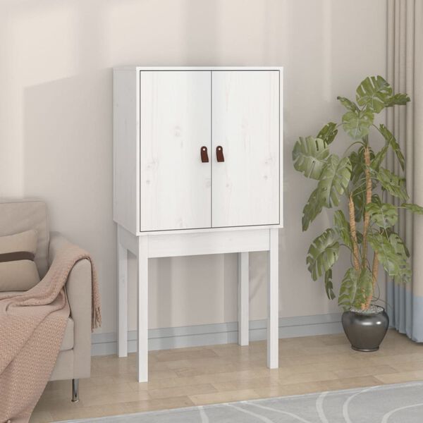 vidaXL Buffet haut Blanc 60x40x120 cm Bois massif de pin
