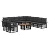 vidaXL Ensemble de canap&eacute; de jardin 12 pc Noir et Gris fonc&eacute;