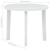 vidaXL Table de jardin Blanc 89 cm Plastique