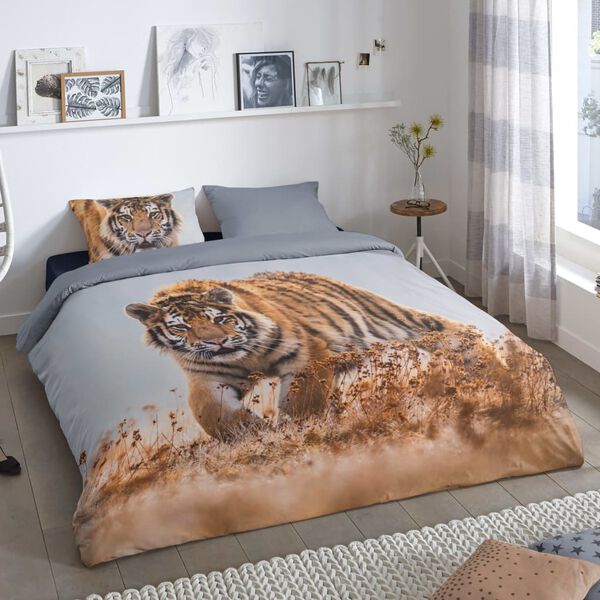 Good Morning Housse de couette TIGER 240x200/220 cm Multicolore
