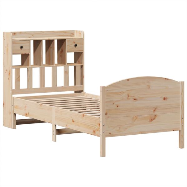 vidaXL Lit biblioth&egrave;que sans matelas 90x200 cm bois de pin massif