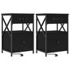 vidaXL Cabinet de chevet 2 pc Ch&ecirc;ne noir 40 x 31 x 60 cm