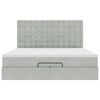 vidaXL Cadre de lit ottoman avec matelas gris clair 200x200 cm velours