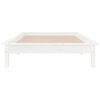 vidaXL Cadre de lit &agrave; LED sans matelas blanc 75x190 cm bois massif