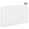 vidaXL Paniers &agrave; gabions arqu&eacute;s 5 pcs 400x50x220/240 cm Fer galvanis&eacute;