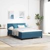 vidaXL Lit &agrave; ressorts avec matelas Bleu fonc&eacute; 160 x 200 cm Velours