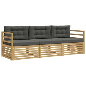 vidaXL Ensemble de canap&eacute;s d'ext&eacute;rieur 3 pc Blanc et anthracite