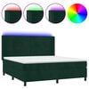 vidaXL Sommier &agrave; lattes de lit matelas et LED Vert fonc&eacute; 180x200 cm