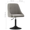 vidaXL Tabouret de bar Gris clair Velours