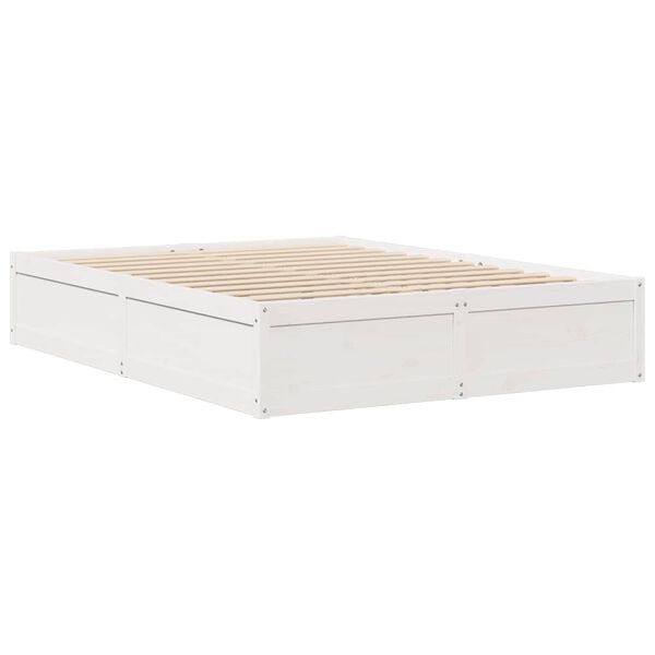 vidaXL Cadre de lit sans matelas blanc 160x200 cm bois de pin massif