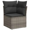 vidaXL Salon de jardin avec coussins 7 pcs gris r&eacute;sine tress&eacute;e