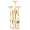 vidaXL Arbre &agrave; chat avec griffoirs en sisal 170 cm Beige