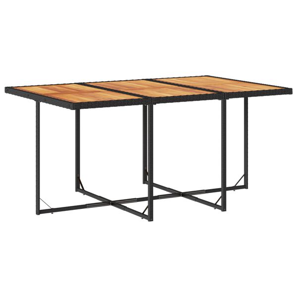 vidaXL Ensemble &agrave; manger de jardin coussins 7 pcs noir r&eacute;sine tress&eacute;e