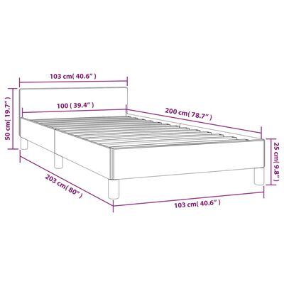 vidaXL Cadre de lit sans matelas noir 100x200 cm tissu