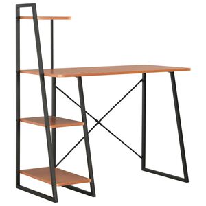 vidaXL Bureau avec &eacute;tag&egrave;re Noir et marron 102x50x117 cm