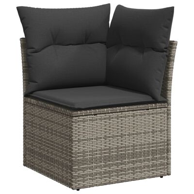 vidaXL Salon de jardin 4 pcs avec coussins gris résine tressée