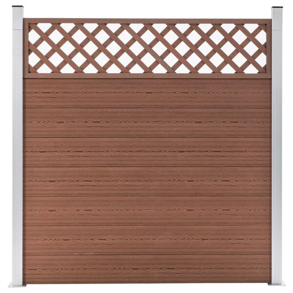 vidaXL Ensemble de cl&ocirc;ture WPC 5 Carr&eacute; 872x185 cm Marron