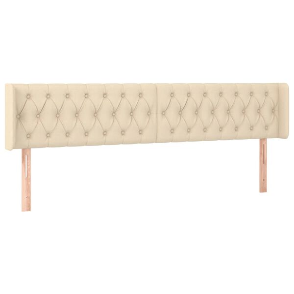 vidaXL T&ecirc;te de lit &agrave; LED Cr&egrave;me 203x16x78/88 cm Tissu