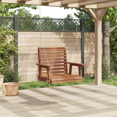 vidaXL Chaise balançoire de jardin chaînes en métal bois massif sapin