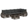 vidaXL Ensemble de canap&eacute; de jardin 7 pc Gris et Gris fonc&eacute; polyrotin