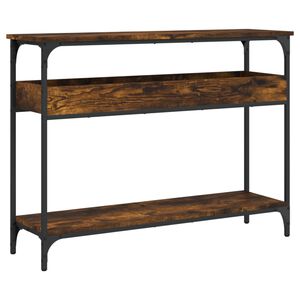 vidaXL Table console avec &eacute;tag&egrave;re ch&ecirc;ne fum&eacute; 100x29x75 cm