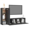 vidaXL Ensemble de meuble TV 3 pcs Gris Bois d&rsquo;ing&eacute;nierie