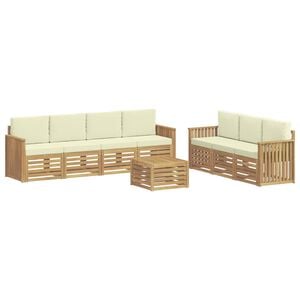vidaXL Ensembles de canap&eacute;s 8 pc Blanc et cr&egrave;me Polyester