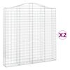 vidaXL Paniers &agrave; gabions arqu&eacute;s 2 pcs 200x30x200/220 cm fer galvanis&eacute;