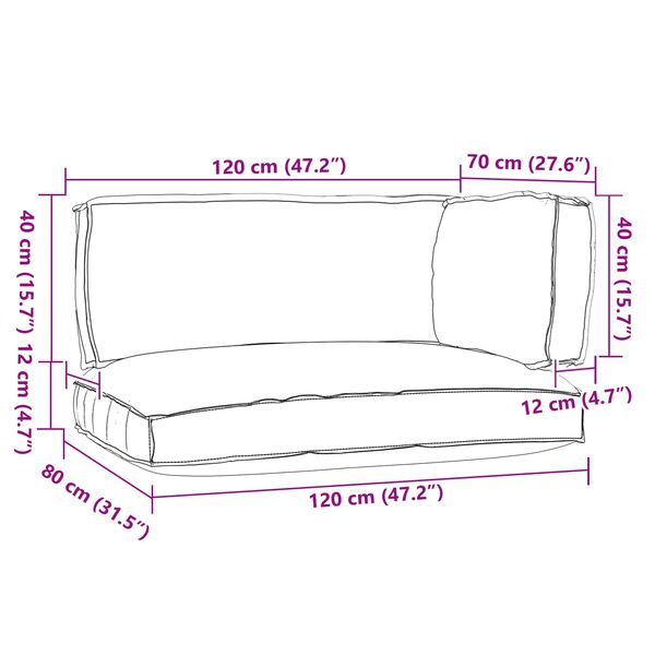 vidaXL Set de coussins de palette 3 pcs Anthracite Tissu Oxford